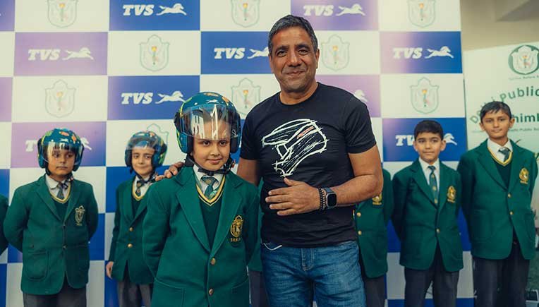 TVS Motor Distributes 100 Helmets to School Children in Shimla
